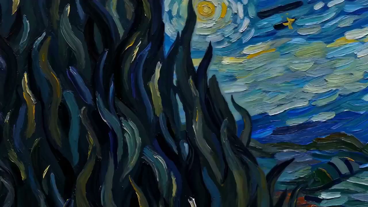 梵高笔触下的流动星夜幻梦