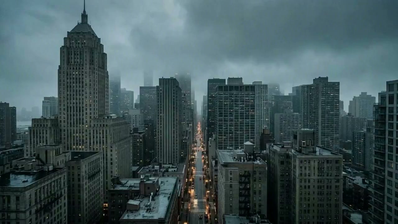 Blue Hour Neo Noir Metropolis