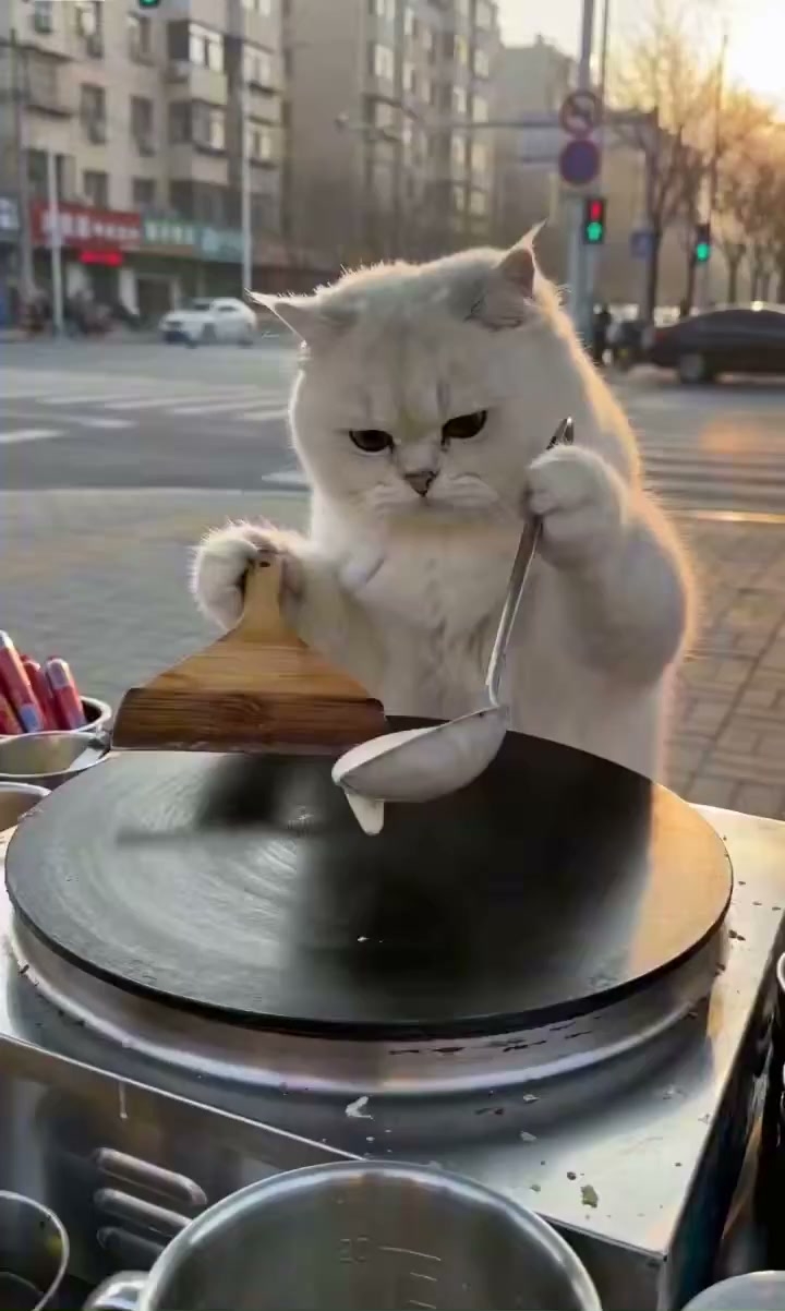 晨光街角猫咪大厨摊煎饼