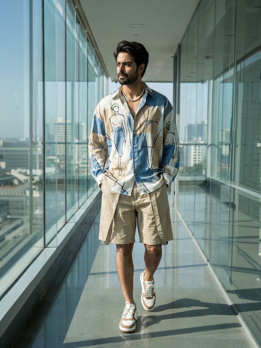 Urban Corridor Fashion Portrait