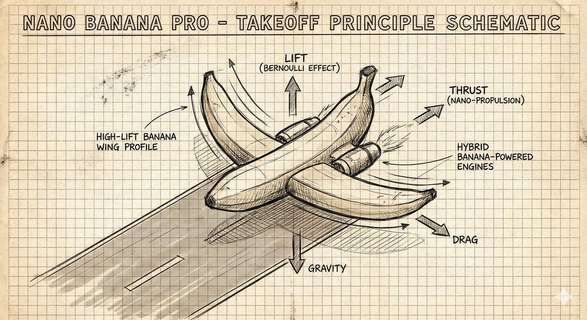 Creative Hand Drawn Aircraft Takeoff Schematic