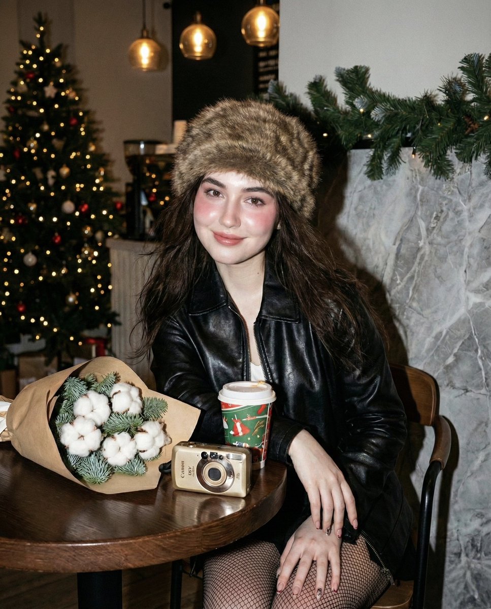 Y2k Flash Christmas Fur Hat Girl