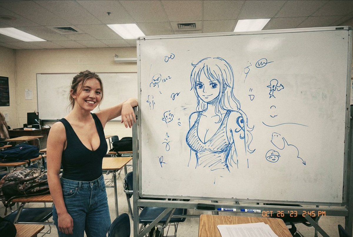 Classroom Candid Sydney Sweeney Nami