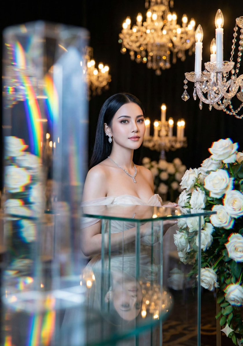 Crystal Prism Rainbow Fashion Portrait
