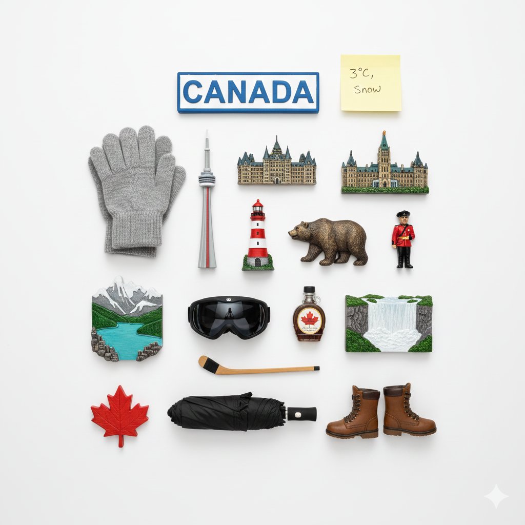 Knolling City Landmark Magnets