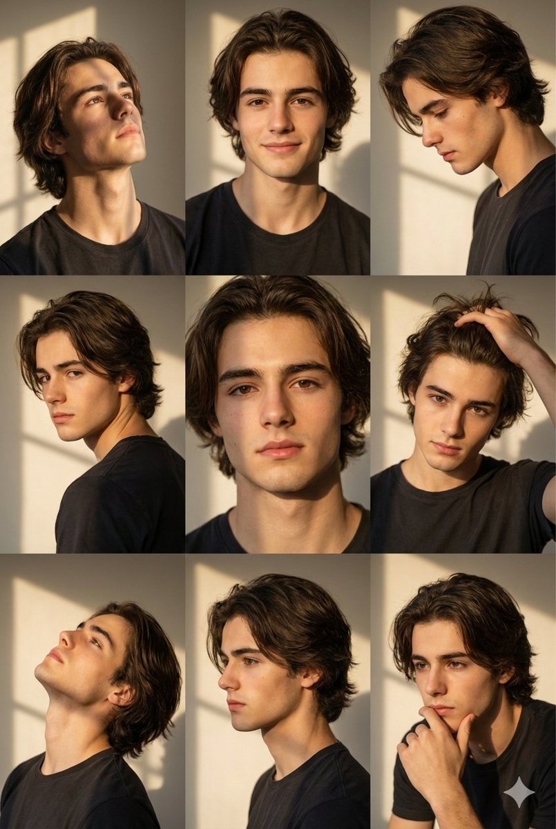 Golden Hour Long Haired Boy Collage