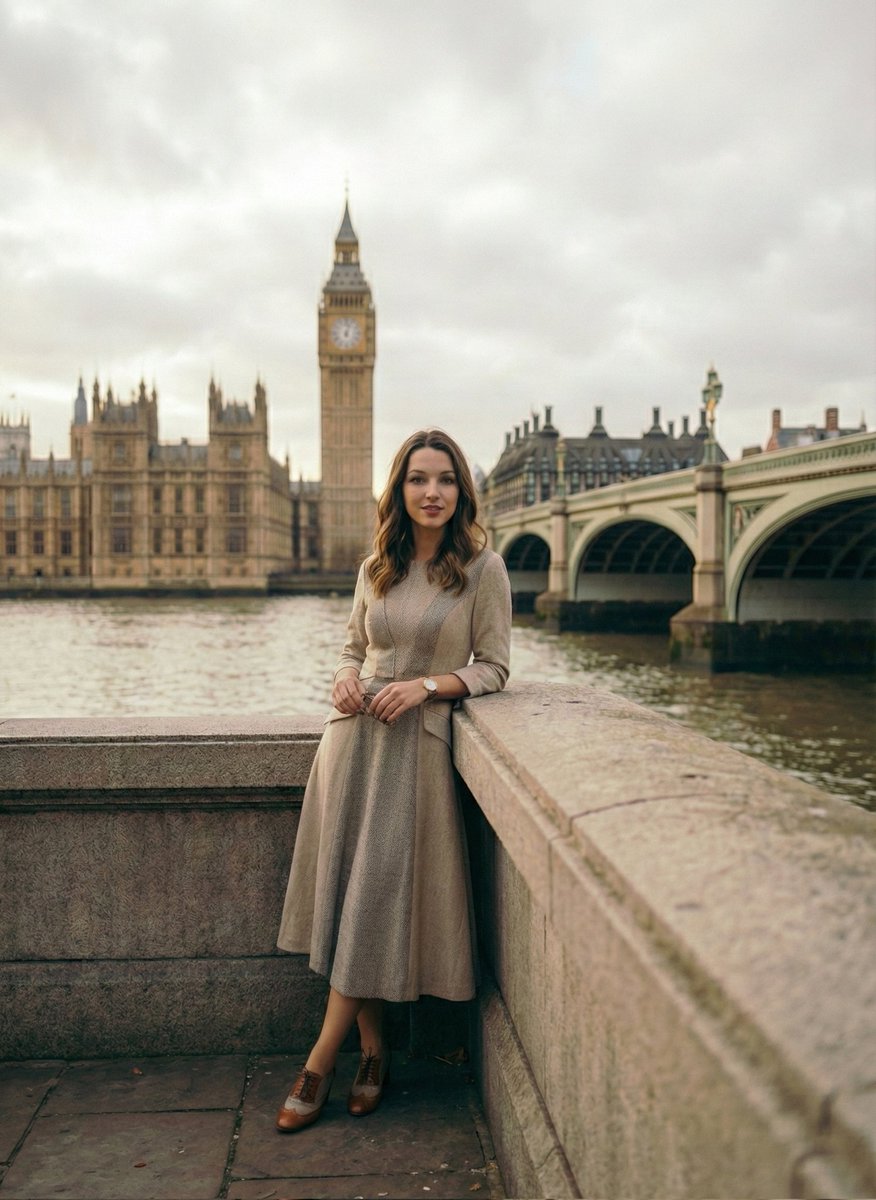 Elegant Realistic Portrait London Thames