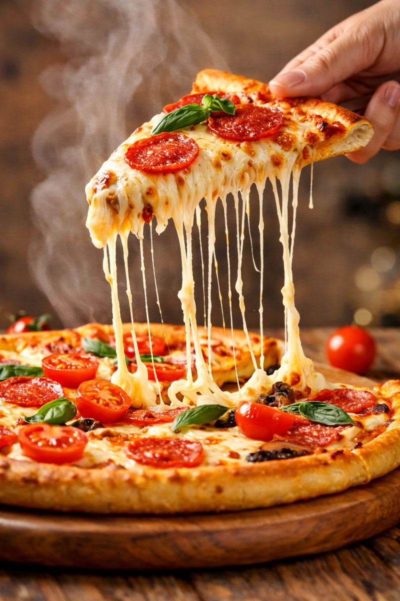 Cinematic Hyper Realistic Pizza Close Up