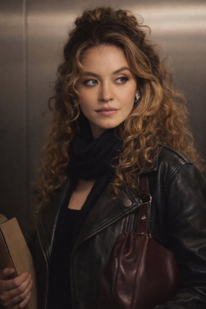 Cinematic Curly Hair Leather Portrait