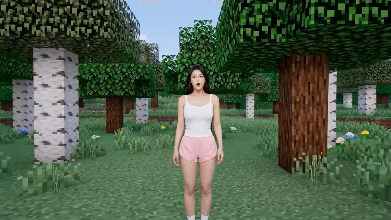 Realistic Player Block World Adventure
