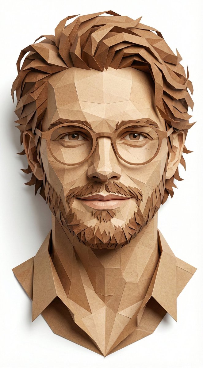 Geometric Papercraft Portrait