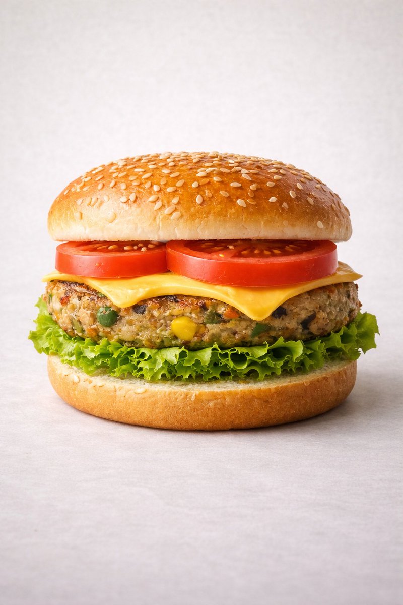 Luxury Veggie Burger Studio Photo