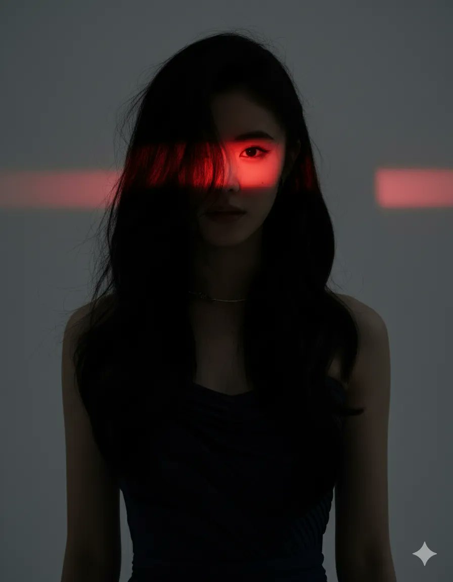 Red Laser Shadow Portrait