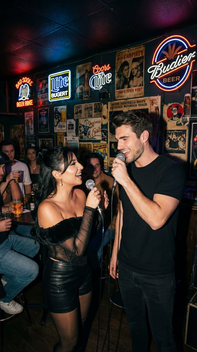 Neon Bar Karaoke Duet