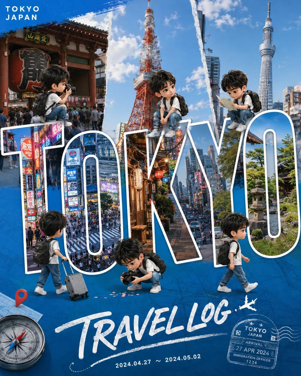 Chibi Travel Vlog City Poster