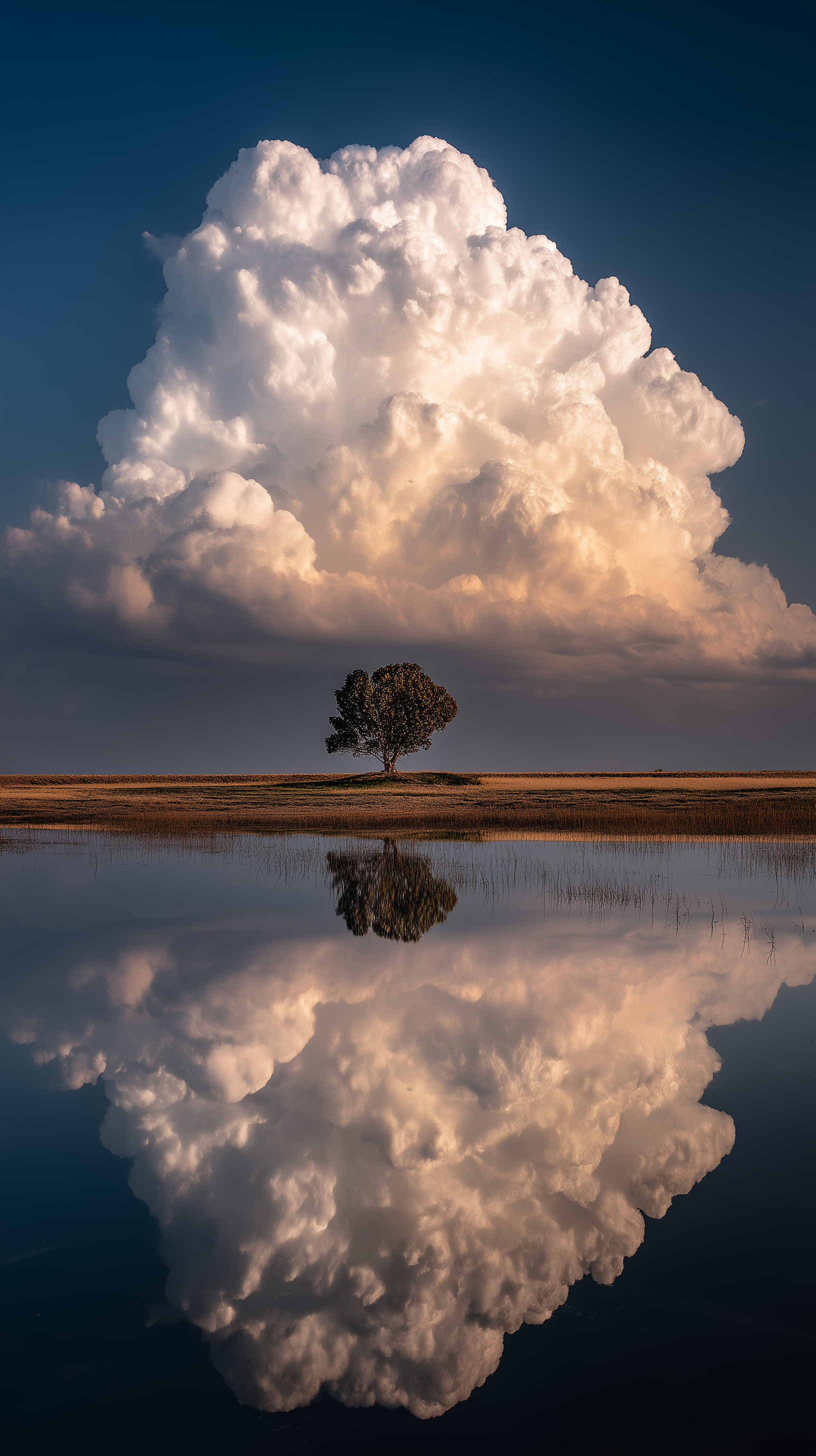 Midjourney prompt: photography, minimalistic fine-art, central front composition, horizon centered ...