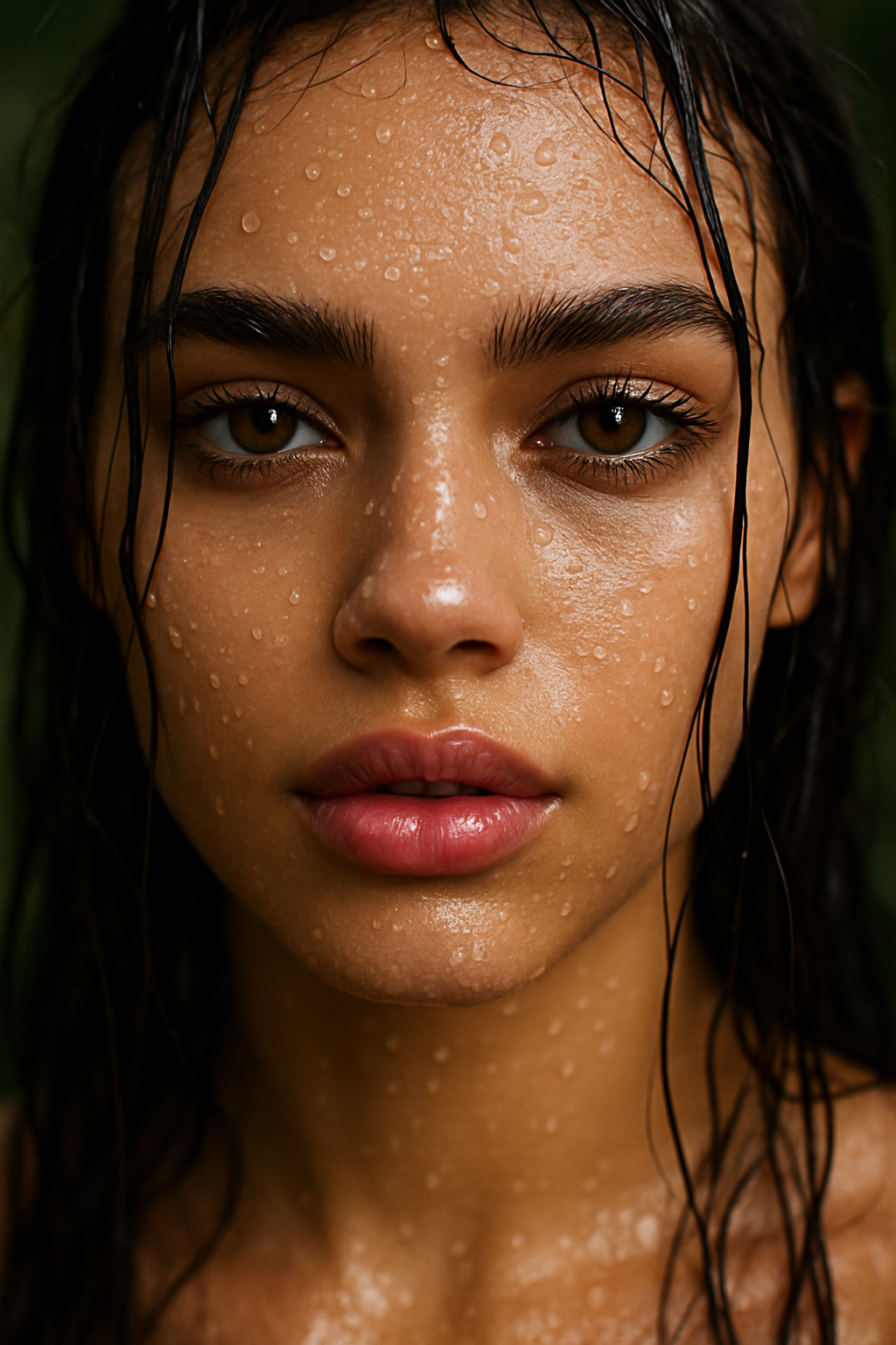 ChatGPT Image prompt: { "subject": { "type": "female model", "expression": "pink bold lips", "eyes": {...