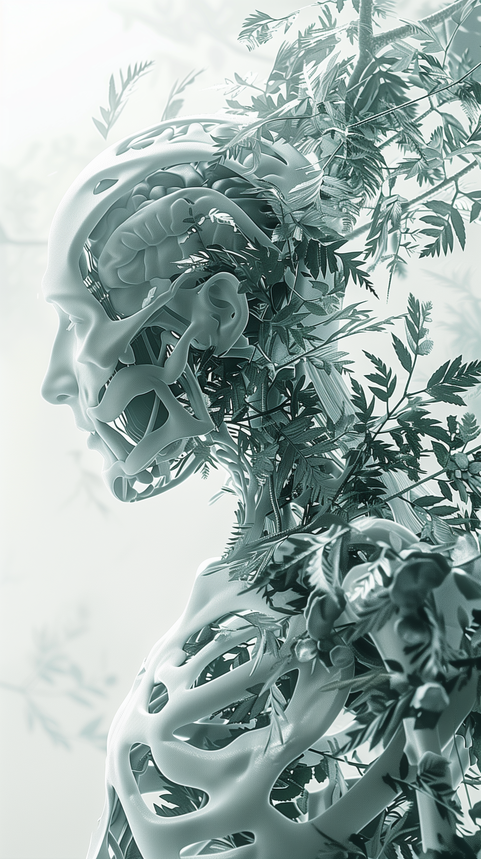 Midjourney prompt: 3d rendering, artistic anatomical render, ultra quality, human body with transpa...