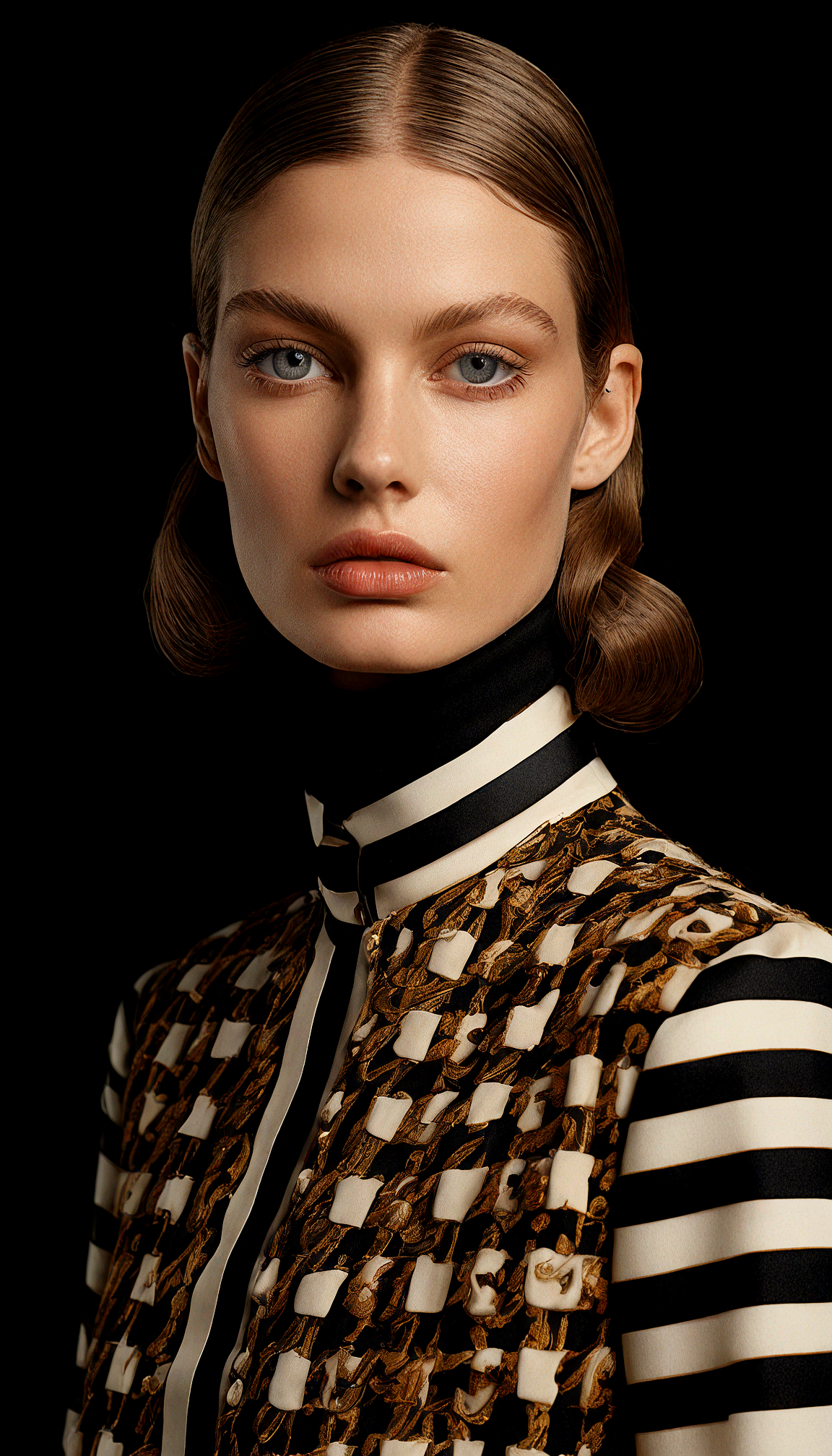 Juggernaut XL prompt: Medium shot portrait of a beautiful model in Miuccia Prada outfit, fashion shot,...