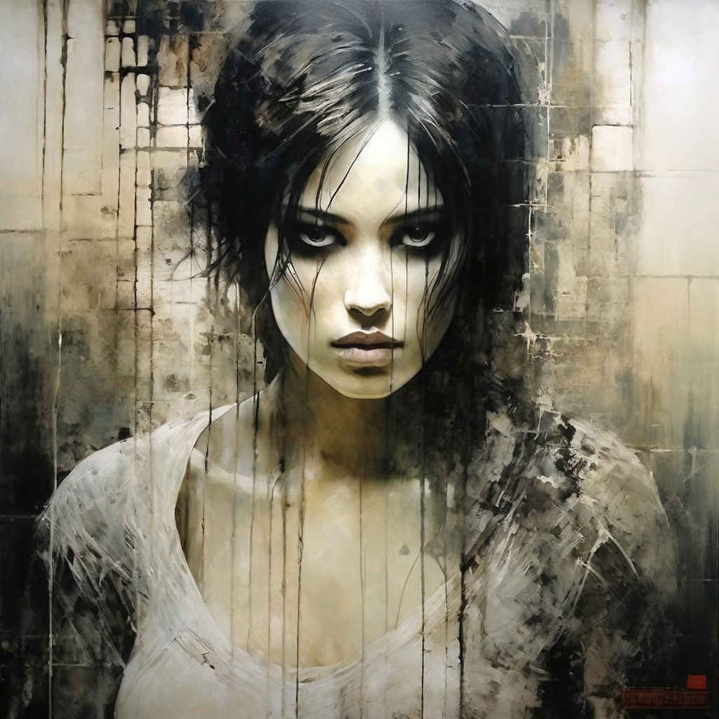 Stable Diffusion prompt: A highly detailed (((luis royo fantasy style dark female portrait))), of a very ...