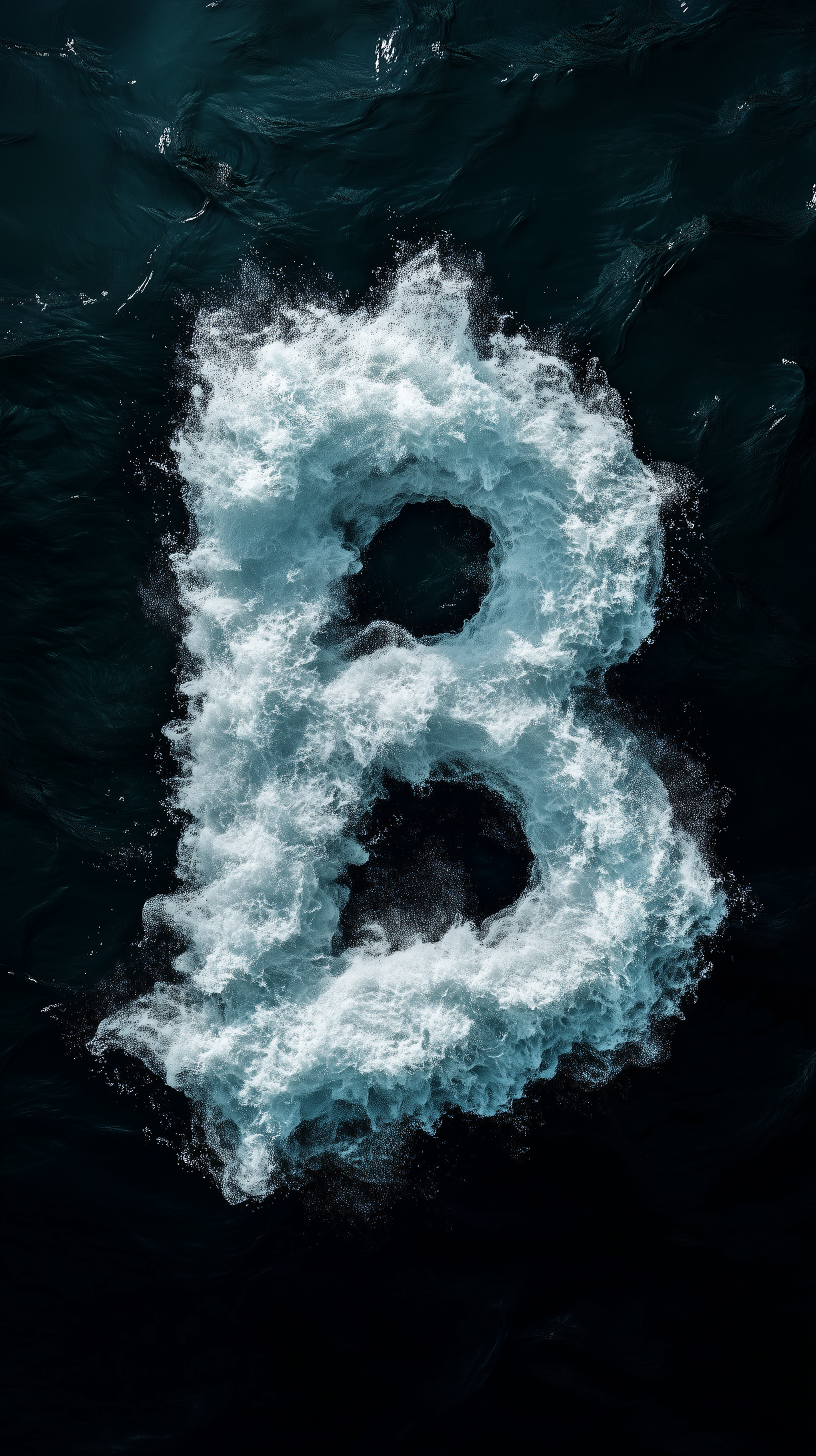 Midjourney prompt: render, letter [B], white color, under the water, bright light emanating from ce...
