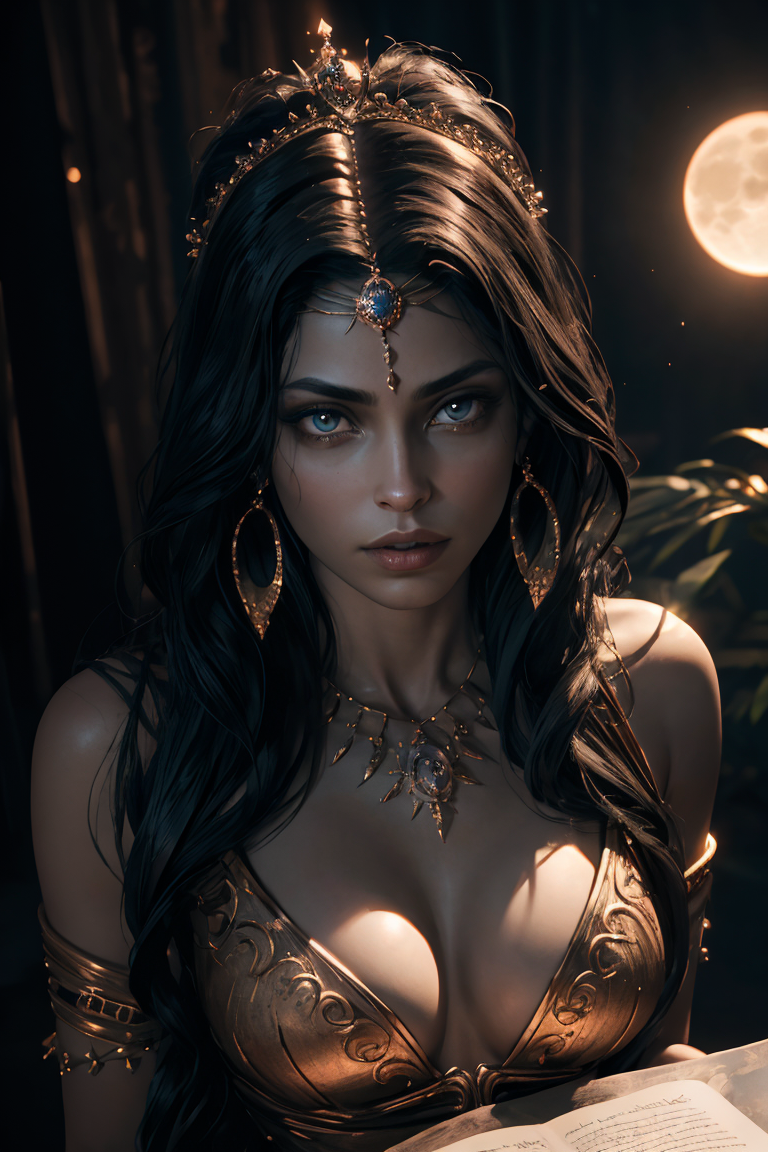 DreamShaper prompt: queen of the damned, night, moonlight, (((masterpiece:1 0))), (hyperrealism:1 5)...