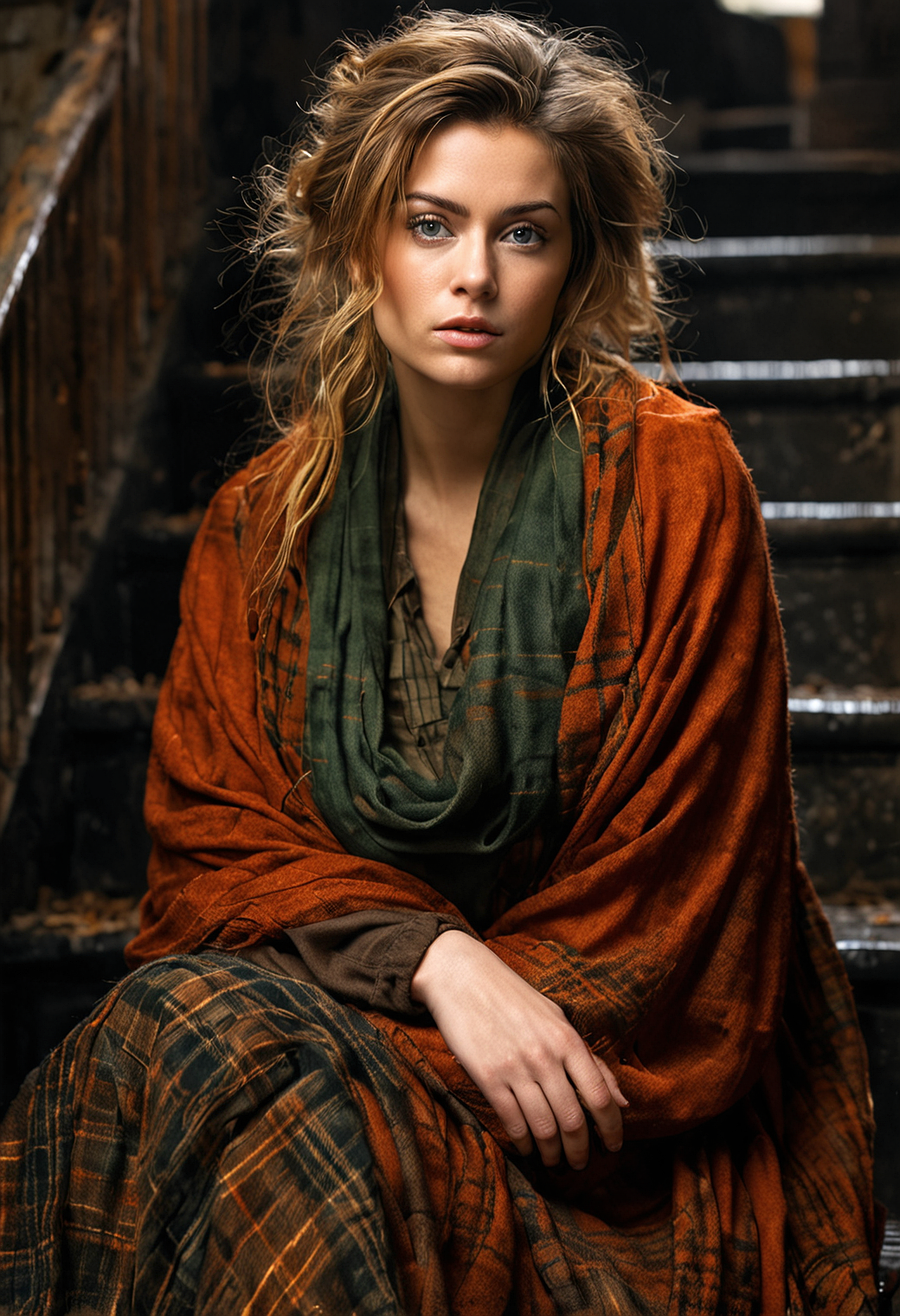 Juggernaut XL prompt: A highly detailed portrait of a beautiful Irish woman with an expression of intr...