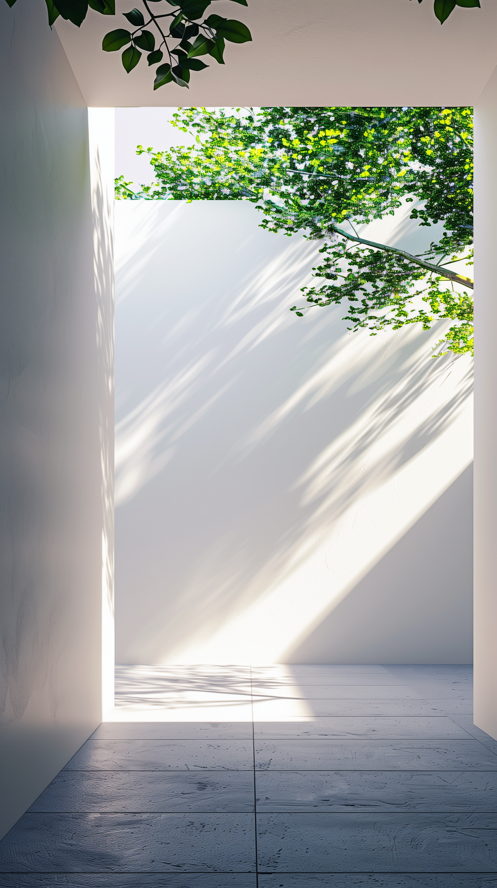 Midjourney prompt: minimalist architectural detail capturing the sharp contrast between light and s...