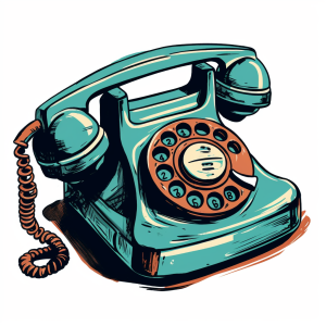 Midjourney prompt: A retro icon of a rotary telephone, 1930s Era Comic Strip style, bold and contra...
