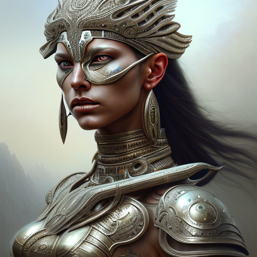 Openjourney prompt: closeup portrait shot of a female Aztek Warrior in an epic battle environment, i...