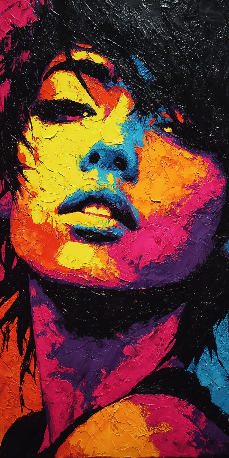 Midjourney prompt: woman painted with a palette knife, impasto --chaos 75 --ar 1:2 --profile n19tbh...