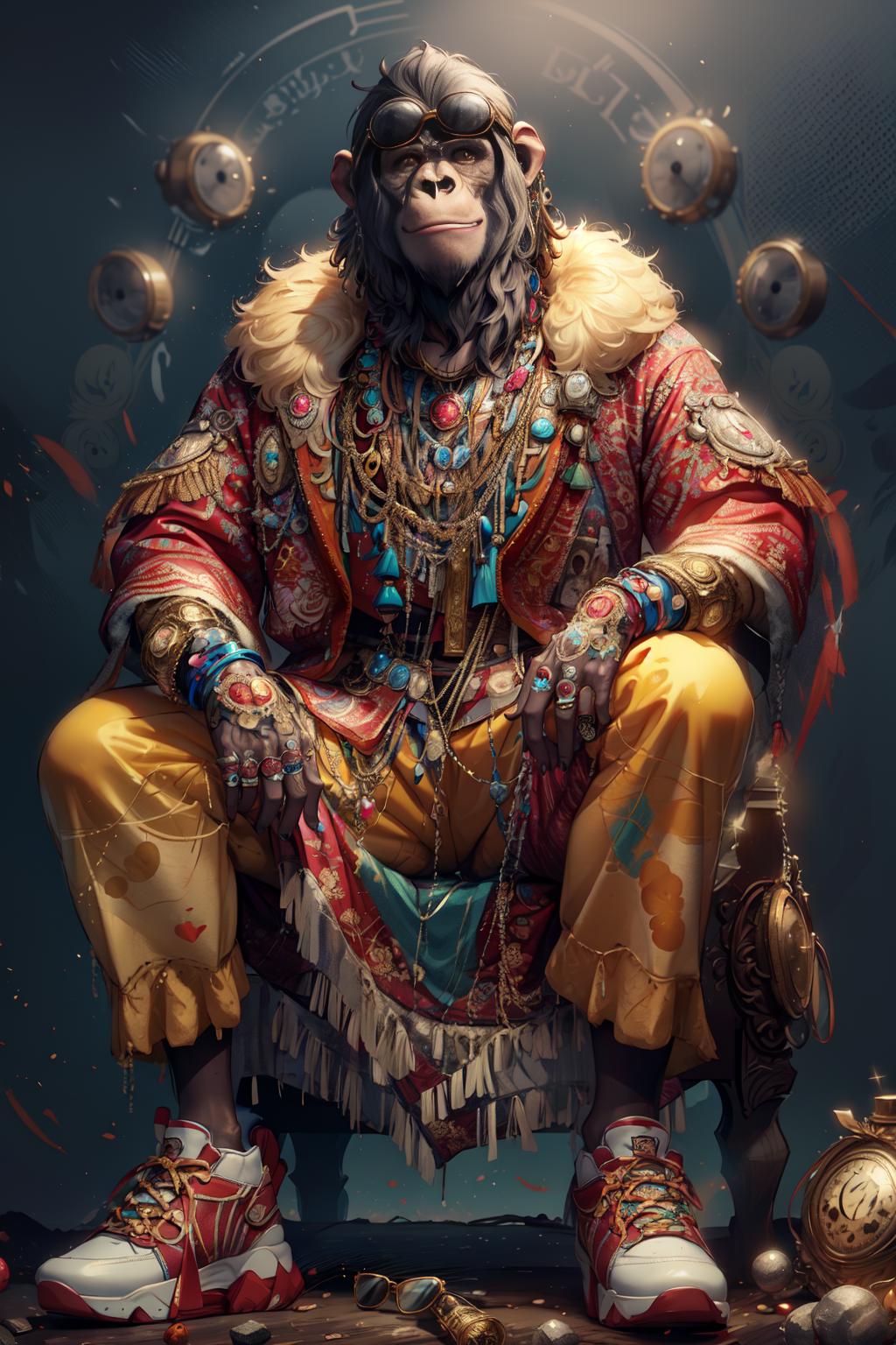 DreamShaper prompt: masterpiece, best quality, photorealistic ,fashionmonkey, gorilla, eyewear on he...