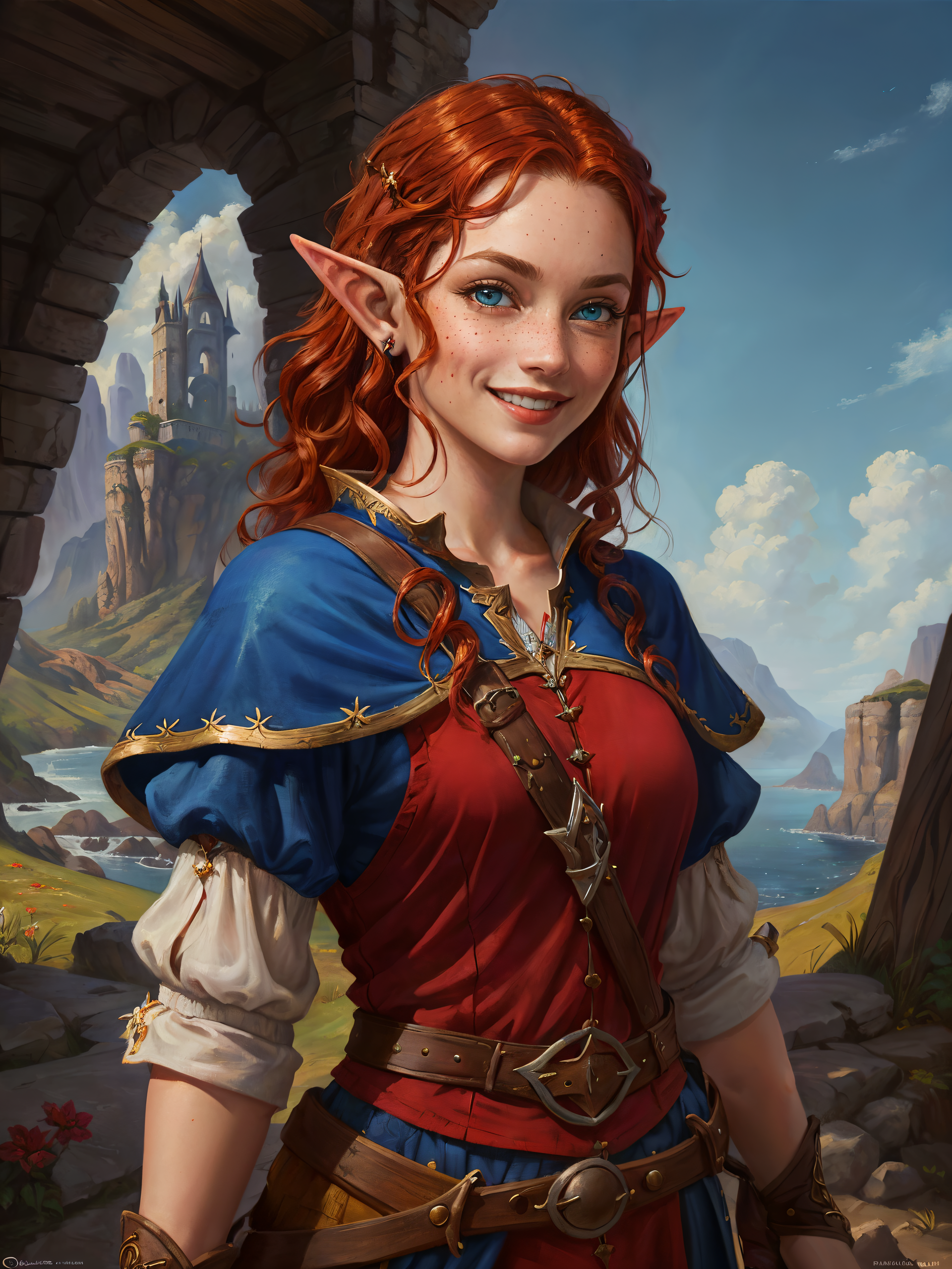 A-Zovya RPG Artist Tools prompt: (insanely detailed, masterpiece:1.2) , oil painting, D&D fantasy, (blue skinned ...
