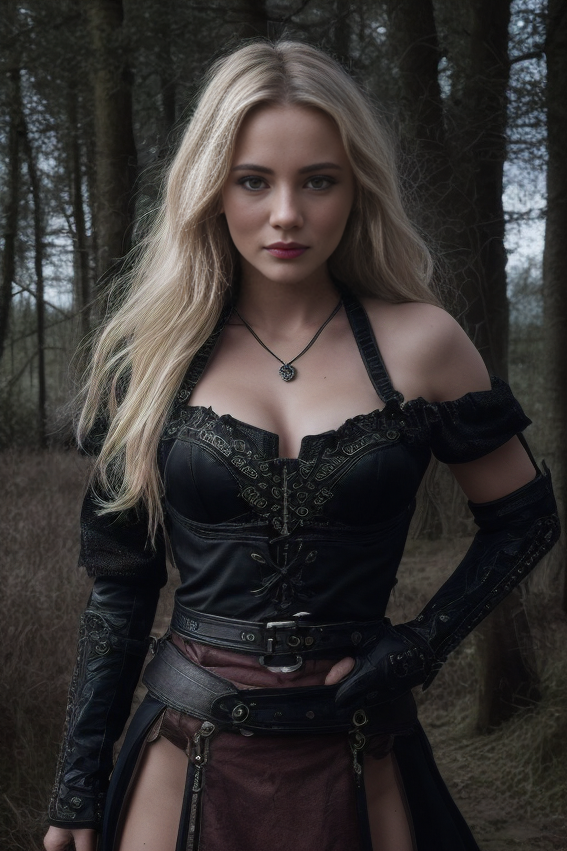 Realistic Vision V2.0 prompt: RAW portrait photo, Freya Allen, thin body,(flat chest:1.5), ciri, (headshot por...