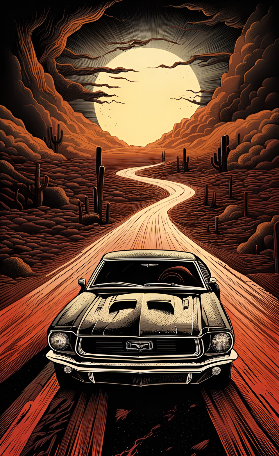 Stable Diffusion prompt: A retro Horror Comic style poster, of a post apocalyptic universe, in a prehisto...