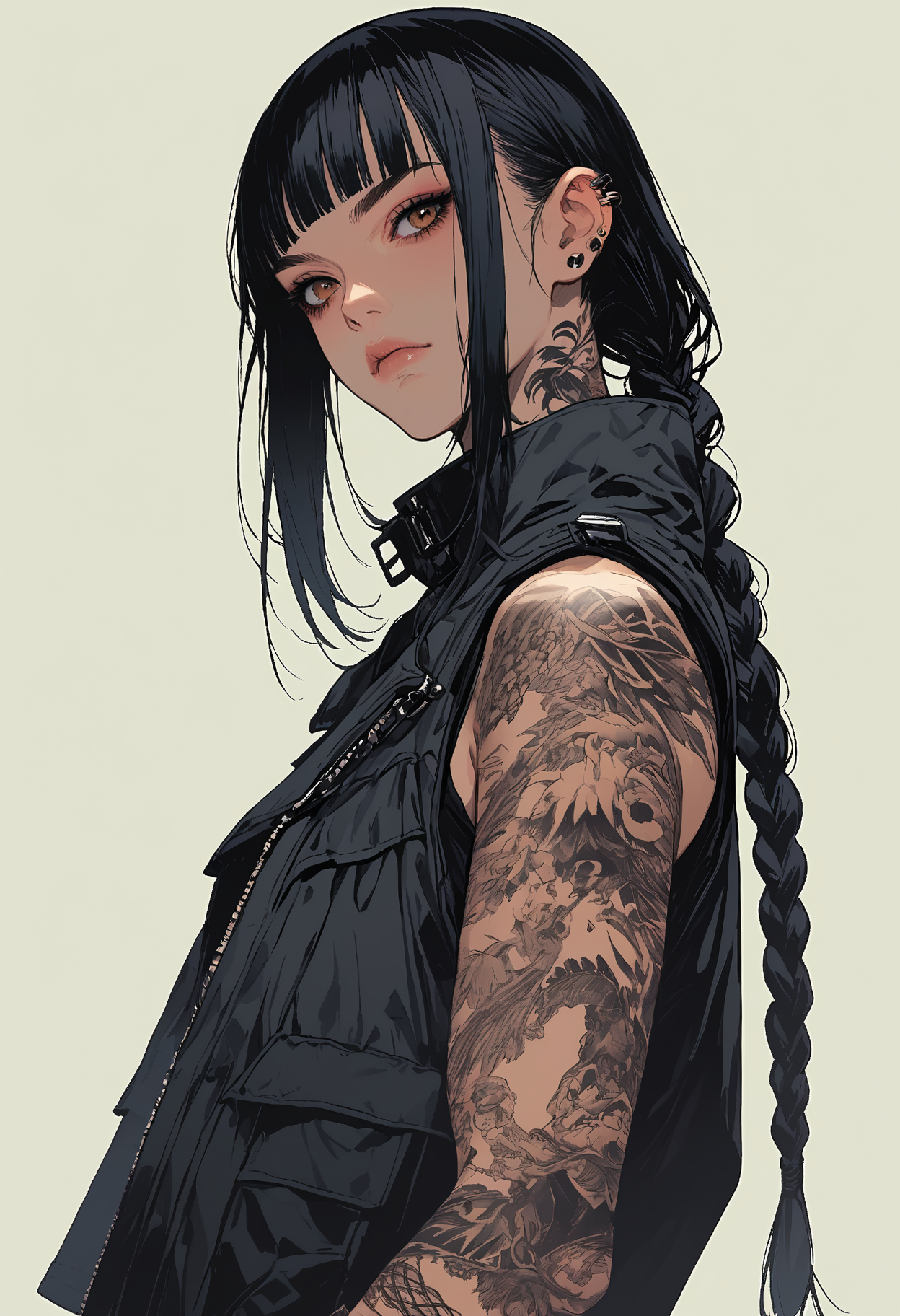 DucHaiten-Pony-XL (no-score) prompt: score_9, score_8_up, score_7_up,source_anime,1girl,solo,black hair,long hair,bra...