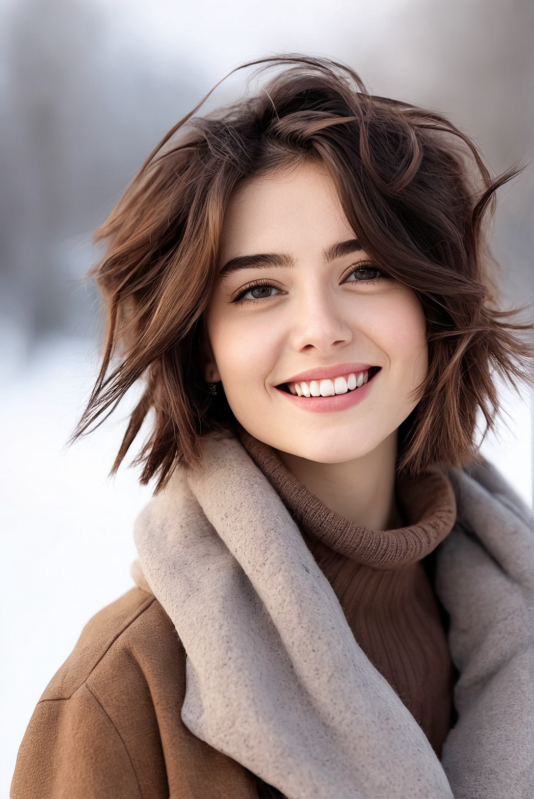 Juggernaut XL prompt: A close-up portrait of a beautiful girl, smiling, Asymmetrical Cut hair style, w...