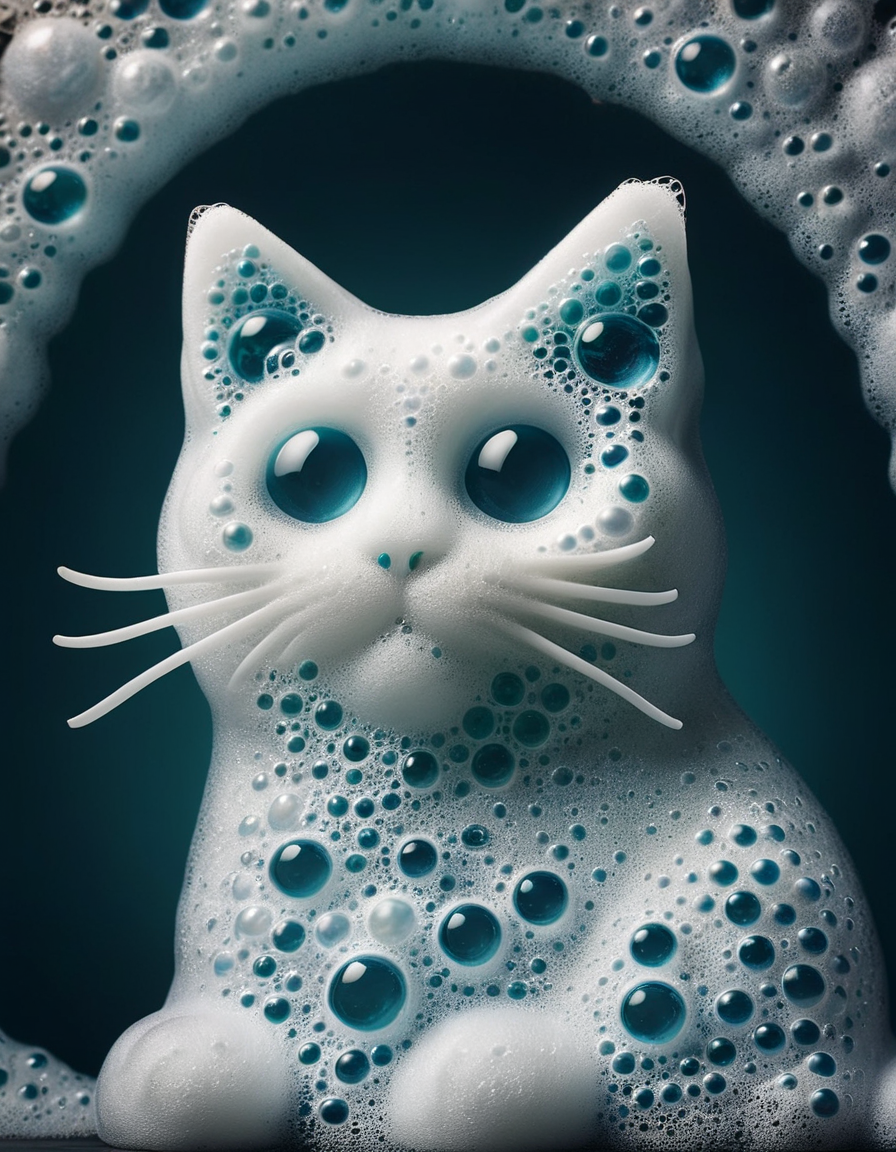 Stable Diffusion prompt: cat made out of Dishwashing Soap