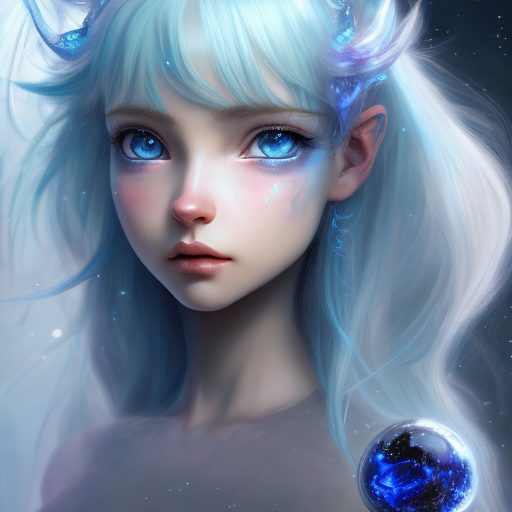 Openjourney prompt: cirno, blue eyes, ice crystals in hair, big eyes, blue hair, dynamic lighting, p...