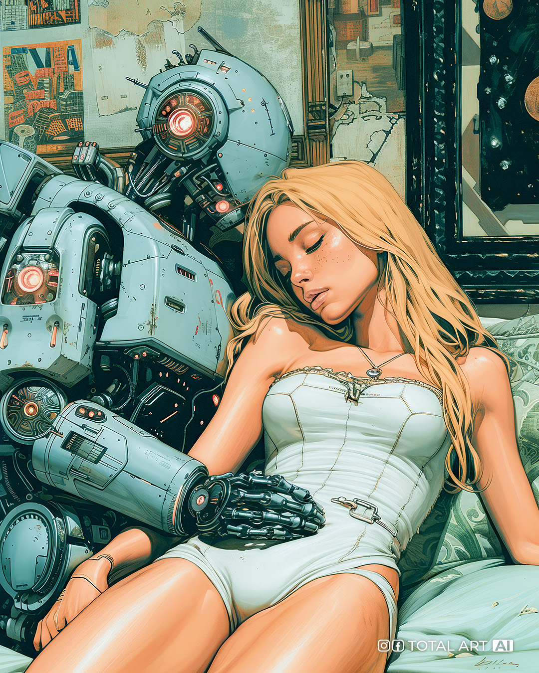 Midjourney prompt: Comic book cover illustration by Travis Charest style of 85 mm full body view, s...