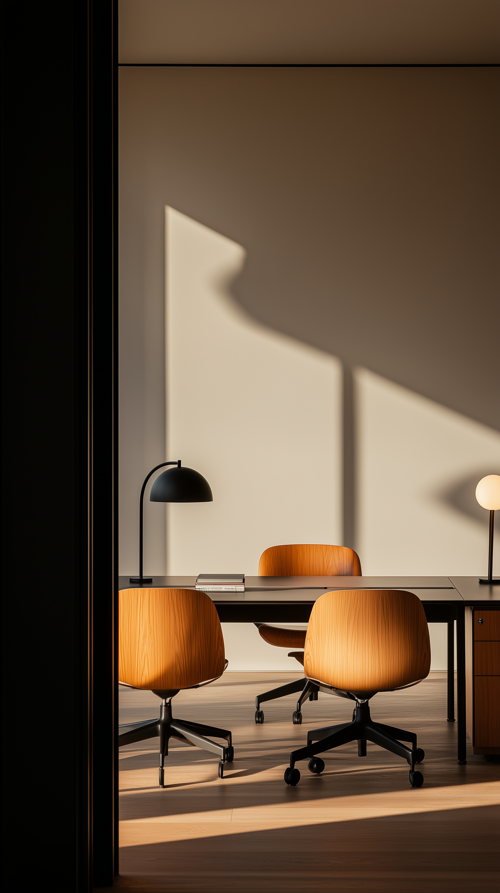Midjourney prompt: hyper-realistic, high resolution interior photography, spacious office with fron...