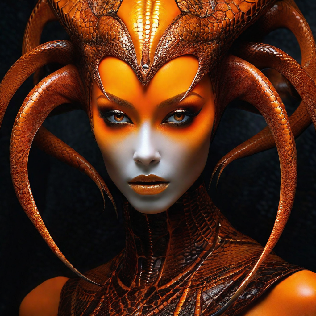 Stable Diffusion prompt: A close up portrait (((imaginary female beautiful being))) that embodies the ess...