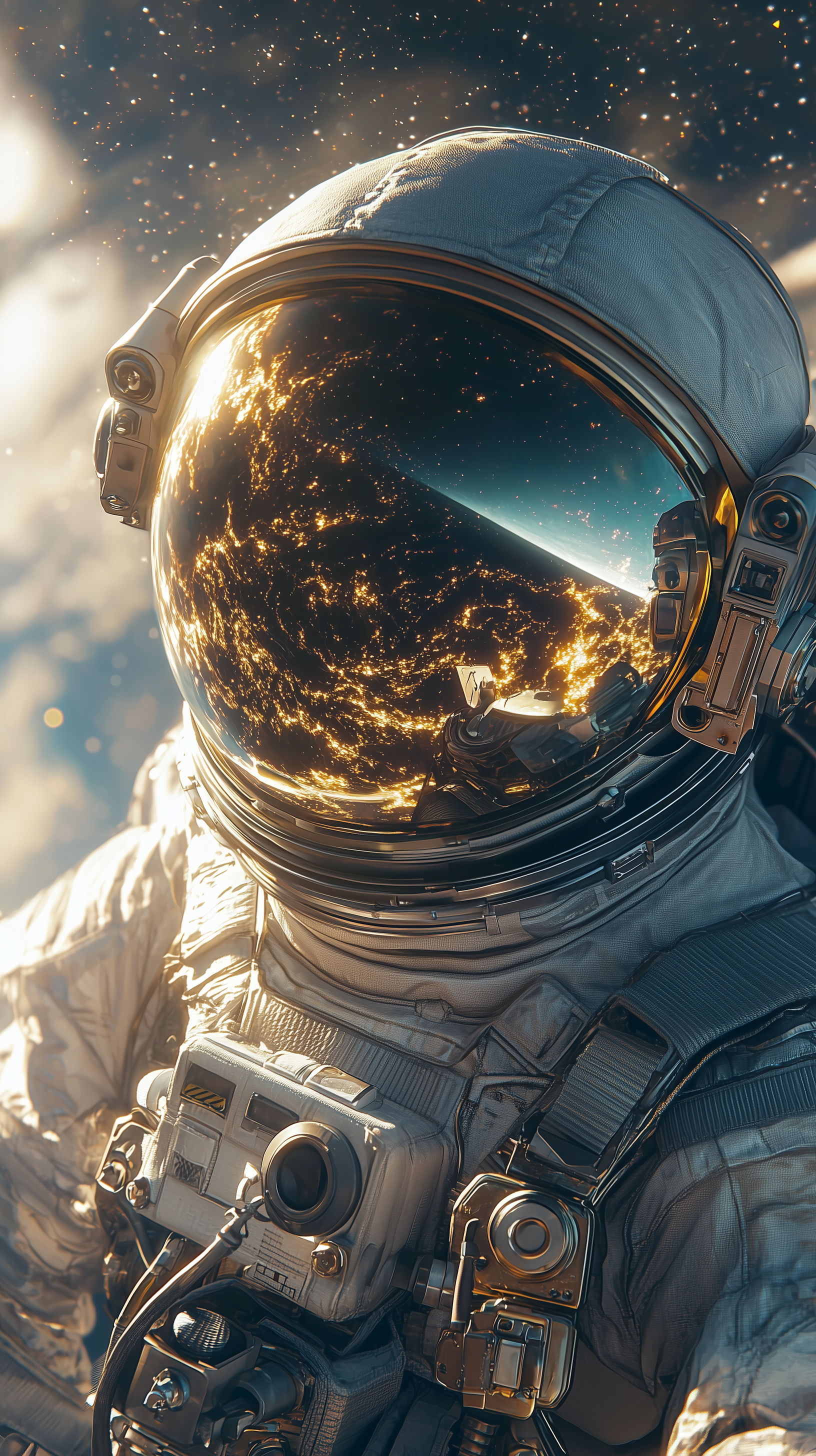 Midjourney prompt: astronaut exploring an alien planet beyond our solar system, awestruck expressio...