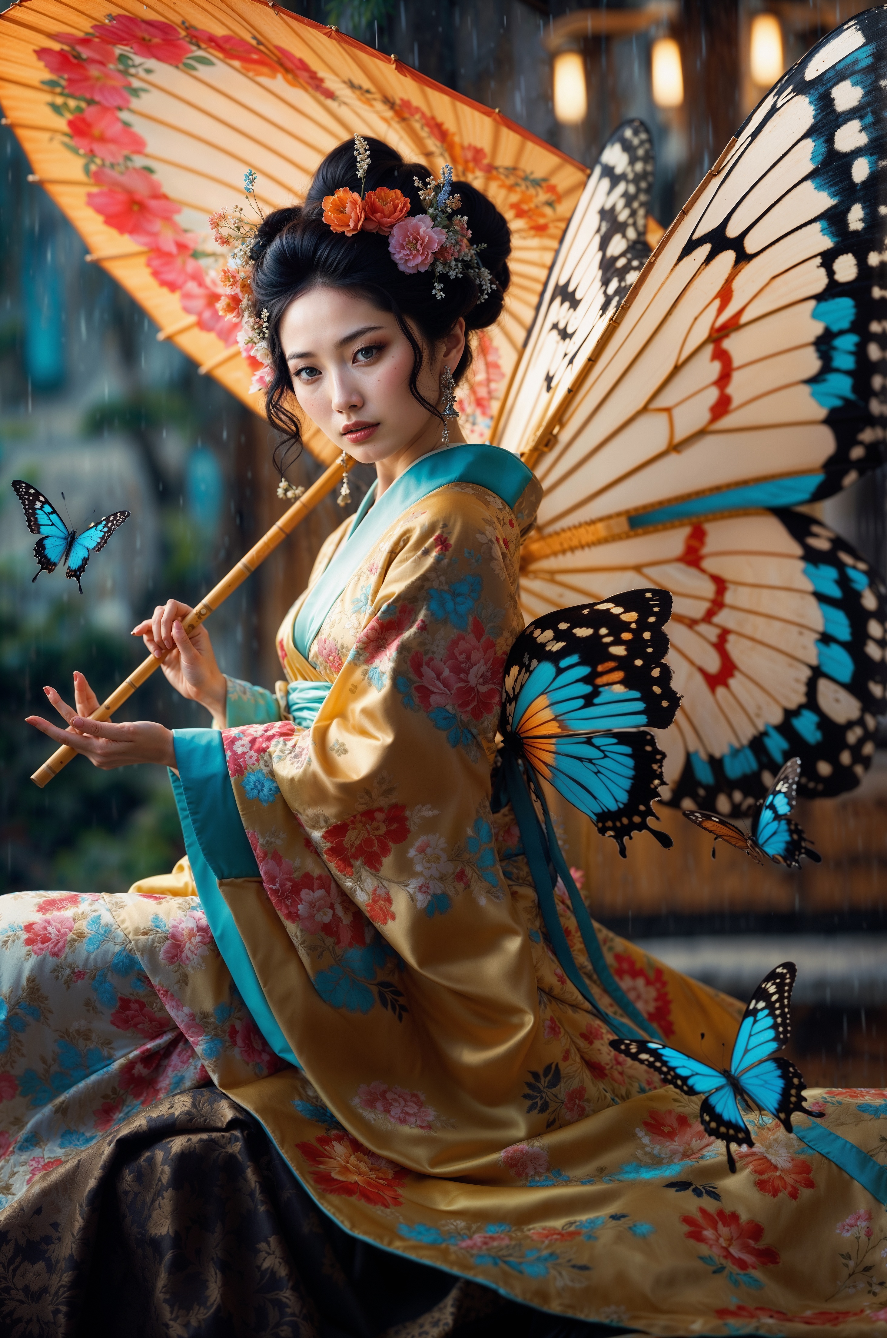 SD XL prompt: A stunningly elegant Japanese woman enchanting beauty and grace in a elegant dre...