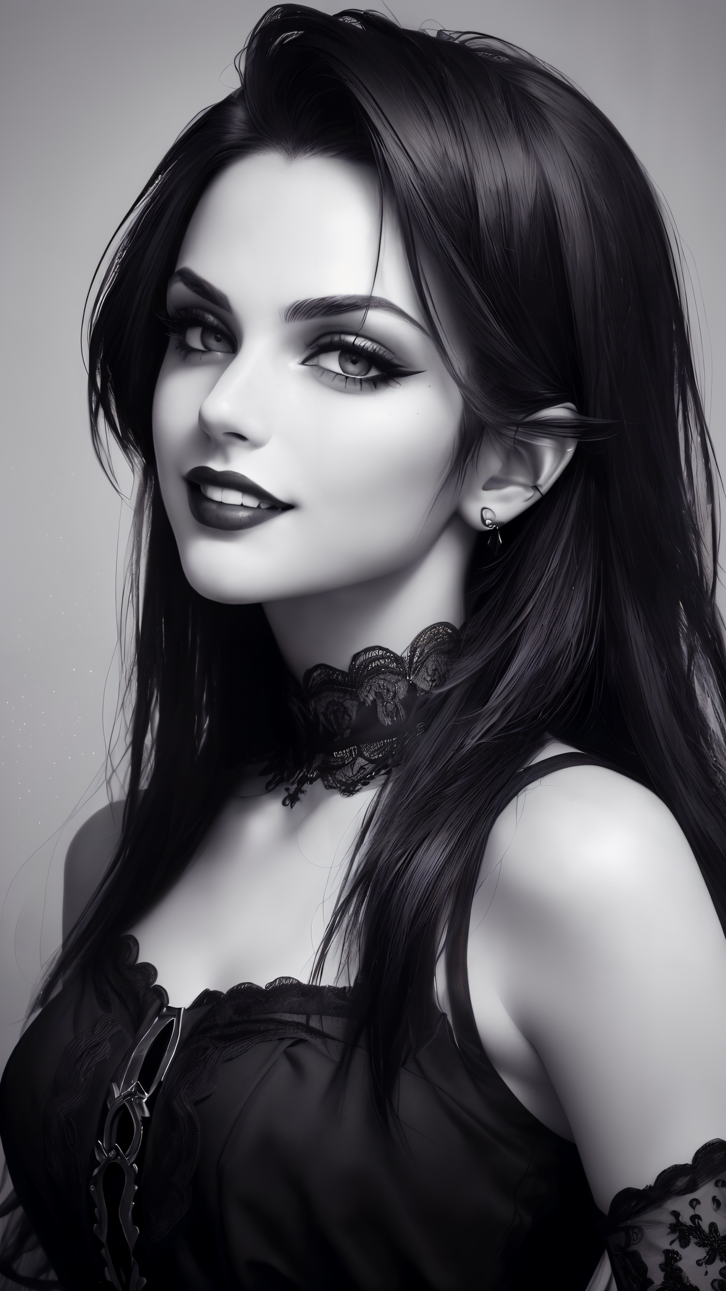 DreamShaper prompt: (masterpiece, award winning, highest quality:1.2), solo, black and white image m...