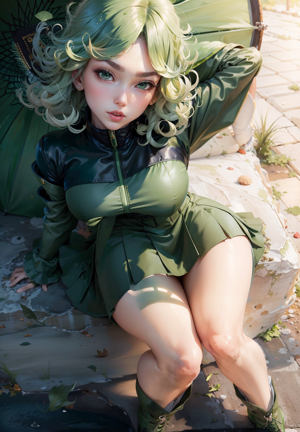 ReV Animated prompt: ((best quality)), ((masterpiece)), ((realistic)), ((stunning tatsumaki)) short s...