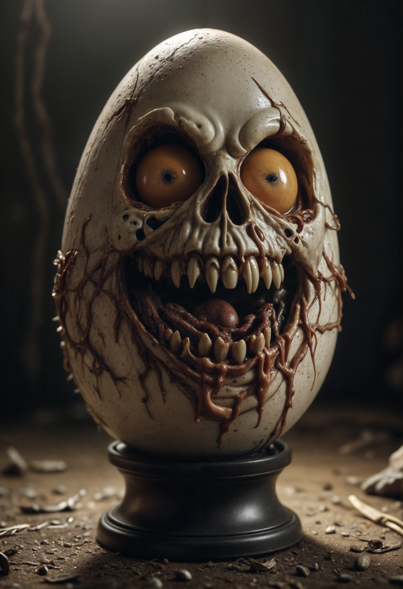 Stable Diffusion prompt: Creepy horror egg
