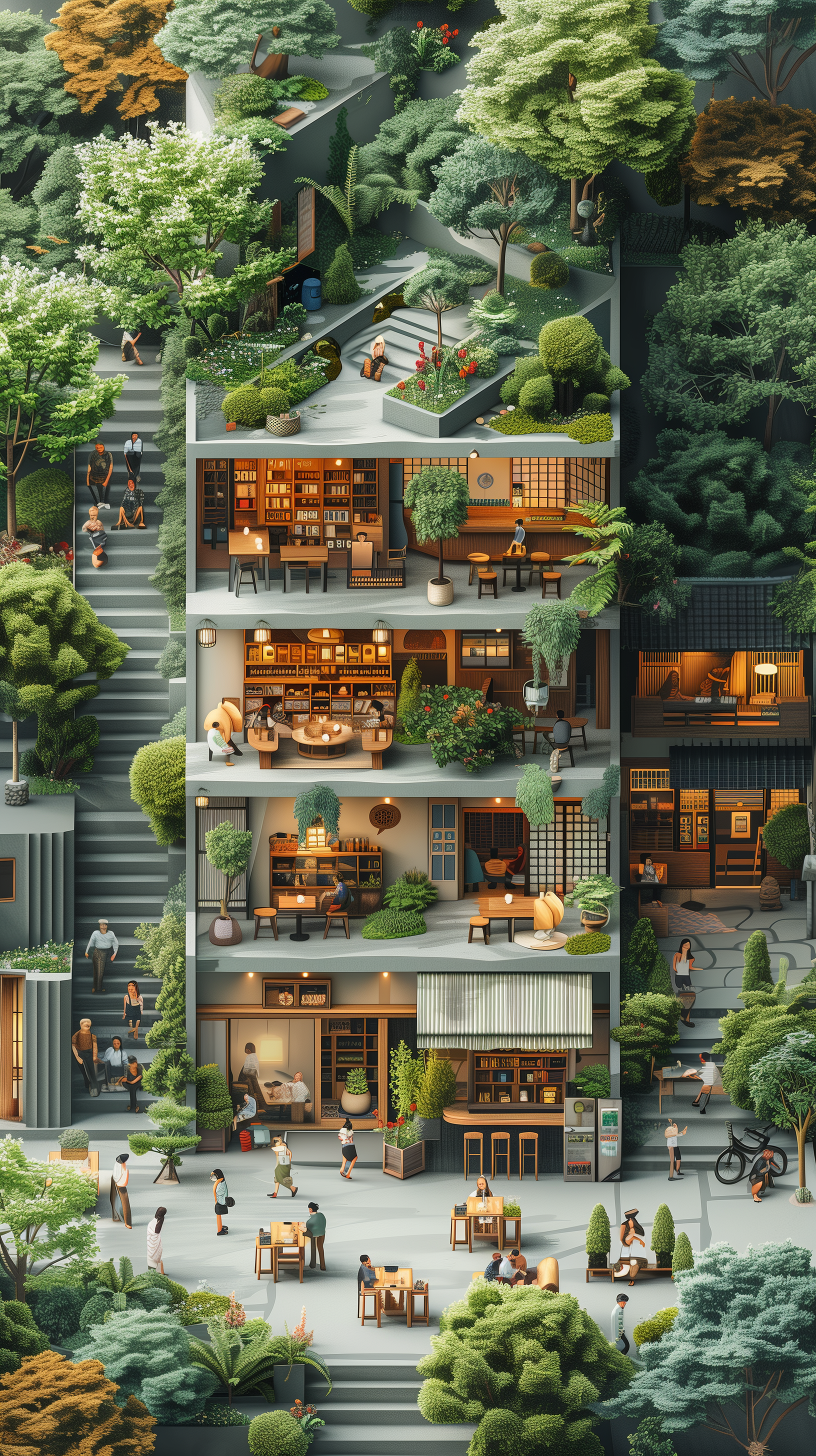 Midjourney prompt: isometric illustrations, 3D clay style, hand-crafted, natural color palette with...
