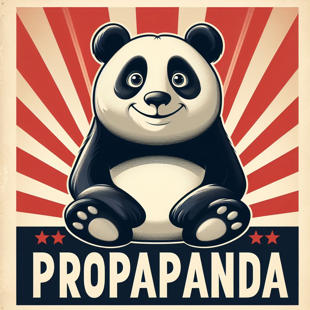 DALL·E prompt: In a playful, vintage-inspired design, create a humorous propaganda poster featu...