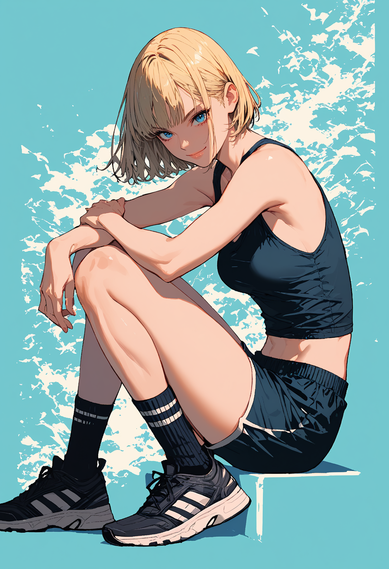 DucHaiten-Pony-XL (no-score) prompt: score_9, score_8_up, score_7_up,source_anime,1girl,solo,blonde hair,very short h...
